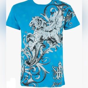 Sz S men cotton Sz S Sakkas Lion and Vines Metallic Silver Embossed Cotton